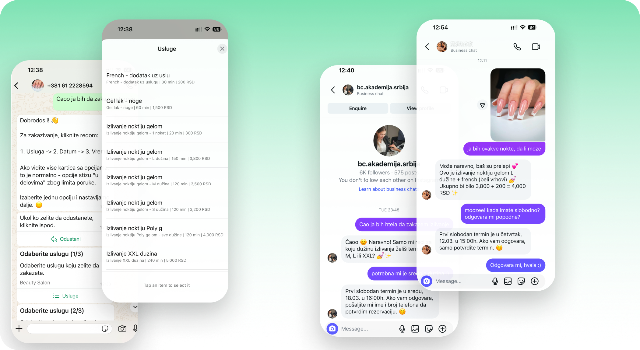 Instagram i WhatsApp ekran